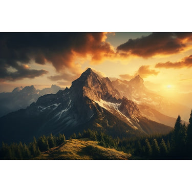 Tableau Coucher De Soleil Montagne